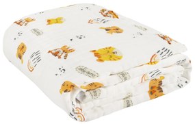 DAS BABY ΚΟΥΒΕΡΤΑ-ΜΟΥΣΕΛΙΝΑ 80X105 RELAX 6622 ΛΕΥΚΟ, ΠΟΡΤΟΚΑΛΙ