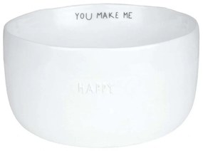 Μπωλ Δημητριακών You Make Me Happy LBTRD0016526 Φ13,5x7,5cm White Raeder Porcelain,Glass