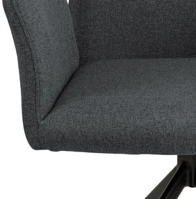 Καρέκλα Oakland 353, Σκούρο γκρι, Μαύρο, 88x59x59cm, 8 kg, Ταπισερί, Μεταλλικά, Μπράτσα | Epipla1.gr