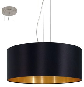 Φωτιστικό Οροφής Maserlo 31605 Black Eglo Metal, Fabric