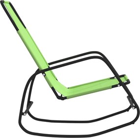 vidaXL Κουνιστή Ξαπλώστρα Πράσινη από Ατσάλι / Textilene