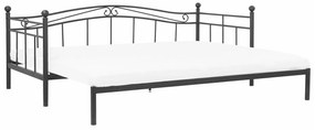 Κρεβάτι Berwyn 799, Μονόκλινο με έξτρα κρεβάτι, Μαύρο, 90x200, Μέταλλο, Τάβλες για Κρεβάτι, 102x209x86cm, 32 kg | Epipla1.gr