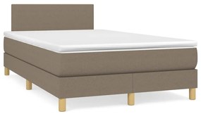 Κρεβάτι Boxspring με Στρώμα Taupe 120x200 εκ. Υφασμάτινο - Μπεζ-Γκρι