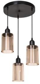 Φωτιστικό Οροφής 147-000121 Φ30x80cm 3xΕ27 Black-Amber