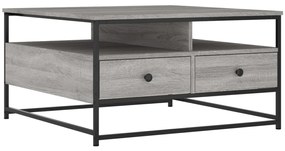 vidaXL Τραπεζάκι Σαλονιού Γκρι Sonoma 80 x 80 x 45 εκ. Επεξεργ. Ξύλο