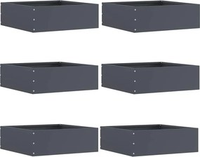 vidaXL Περίγραμμα γκαζόν 6 pcs Ανθρακί 40 x 40 x 13 cm Ατσάλι