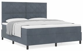 vidaXL Κρεβάτι με ελατήρια με στρώμα Σκούρο γκρι 180 x 200 cm Βελούδο