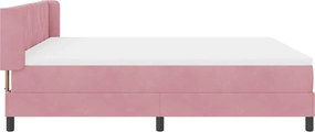 vidaXL Κρεβάτι με ελατήρια με κεφαλάρι Ροζ 200 x 180 cm Βελούδο
