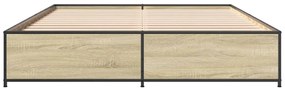 vidaXL Πλαίσιο Κρεβατιού Sonoma Δρυς 140x200 εκ. Επεξ. Ξύλο &amp; Μέταλλο
