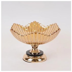 Τουρτιέρα Μεταλλική Με Γυαλί Χρυσό 29x18cm 754-11022 Estheti-754-11022-Χρυσό 754-11022