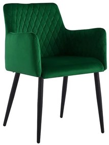 Καρέκλα Miramar 109, Πράσινο, 85x57x56cm, 17 kg, Ταπισερί, Μεταλλικά, Μπράτσα | Epipla1.gr