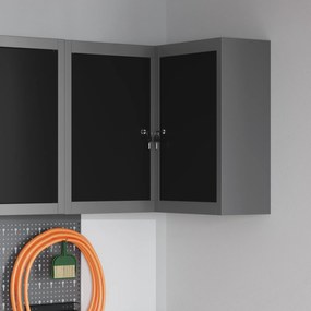 vidaXL Ντουλάπι Εργαλείων με ράφι Μαύρο και γκρι 55 x 55 x 55 εκ.