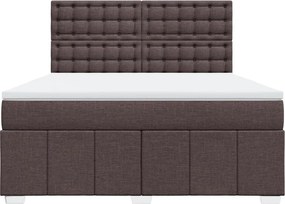 vidaXL Κρεβάτι Boxspring με Στρώμα Σκούρο Καφέ 180x200 εκ Υφασμάτινο