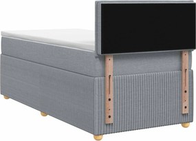 vidaXL Κρεβάτι box spring με στρώμα Ανοιχτό γκρι 90 x 190 cm Ύφασμα