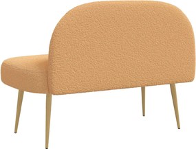vidaXL Δερμάτινος Πάγκος με Πλάτη Μπεζ 110 x 60 x 76 cm Μπουκλέ
