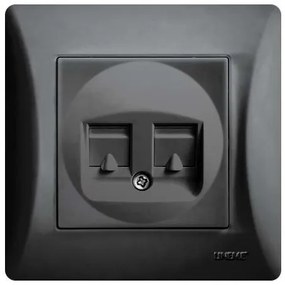 Πρίζα Δικτύου Διπλή Μαύρο RJ45 H-Series 50-00130-2 Lineme 50-00130-2