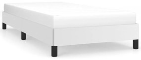 Πλαίσιο Κρεβατιού Λευκό 100x200 εκ. από Συνθετικό Δέρμα - Λευκό
