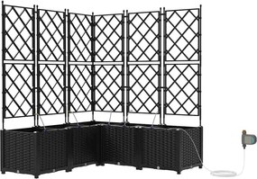 vidaXL Γλάστρα Κήπου 5 pcs Μαύρο Ατσάλι