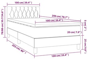 ΚΡΕΒΑΤΙ BOXSPRING ΜΕ ΣΤΡΩΜΑ ΣΚΟΥΡΟ ΓΚΡΙ 100X200 ΕΚ. ΥΦΑΣΜΑΤΙΝΟ 3140834