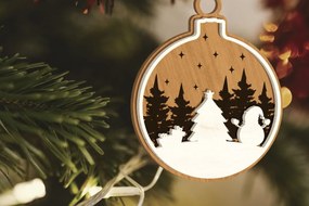 Intra απο ξύλο plywood Χρώμα wenge 3mm-4mm πάχος - Παιχνίδι Χριστουγεννιάτικου Δέντρου, Στολίδι Χιονάνθρωπος Δίασταση 4x4 cm INTRAFABR-104158913