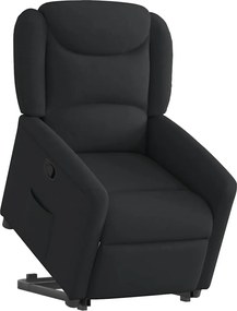 vidaXL Πολυθρόνα Ανακλινόμενη με Ανύψωση Μαύρη Υφασμάτινη