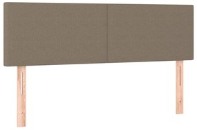 vidaXL Κρεβάτι Boxspring με Στρώμα Taupe 140x200 εκ. Υφασμάτινο