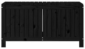 Κουτί Αποθήκευσης Κήπου Μαύρο 115x49x60 εκ. Μασίφ Ξύλο Πεύκου - Μαύρο
