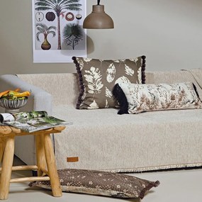 Ριχτάρι Kanon 12 Beige Kentia Τριθέσιο 180x300cm Chenille,Βαμβάκι,Polyester