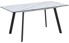 STÓŁ BARI BIAŁY EFEKT MARMURU/CZARNY MAT 120(160)X80
