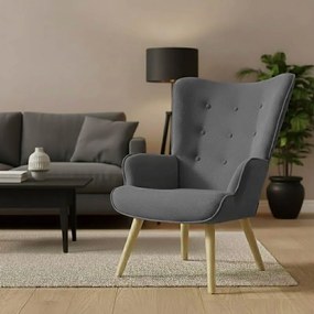 Πολυθρόνα Fluffy ύφασμα ανθρακί-φυσικό 75x69x96εκ 75x69x96 εκ.