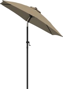vidaXL Ομπρέλα Χρώμα Taupe 200 x 224 εκ. Αλουμινίου