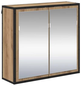 vidaXL Καθρέφτης Ντουλάπα Μπάνιου με ράφι artisan δρυς 65 x 20 x 60 εκ