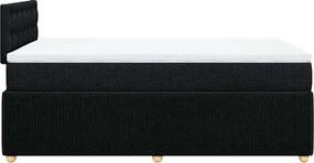 vidaXL Κρεβάτι Boxspring με Στρώμα Μαύρο 120x200 εκ. Υφασμάτινο
