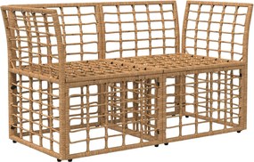 vidaXL Εξωτερικός Καναπές Αγάπης 2 pcs Φυσικό και Κρέμα Λευκό