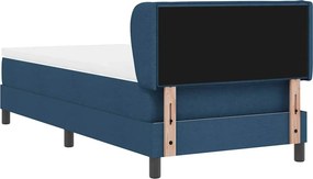 vidaXL Κρεβάτι με ελατήρια με στρώμα Μπλε 100 x 200 cm ύφασμα