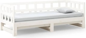 VidaXL Καναπές Κρεβάτι Συρόμενος Λευκός 2x(90x190) εκ. από Μασίφ Πεύκο