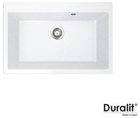 Duralit KZ075 Blanco Artico Ένθετος Συνθετικός Νεροχύτης Με 1 Γούρνα 76x50 cm