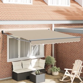 vidaXL Χειροκίνητη Ανασυρόμενη Τέντα Μπεζ 300x250 εκ.