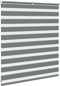 vidaXL Ζέβρα τυφλή Σκούρο Γκρι Πλάτος υφάσματος 125,9 εκ. Πολυεστέρας