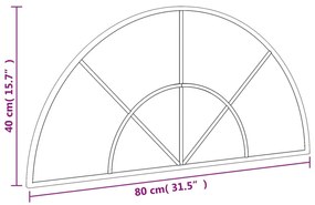 Καθρέφτης Τοίχου Αψίδα Μαύρος 80 x 40 εκ. από Σίδερο - Μαύρο