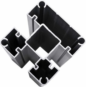 vidaXL Πάνελ Φράχτη 7 pcs WPC και Αλουμίνιο Μαύρο