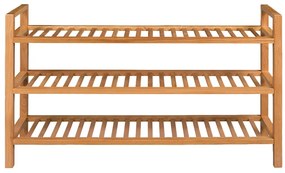 vidaXL Παπουτσοθήκη με 3 Ράφια 100 x 27 x 60 εκ. Μασίφ Ξύλο Δρυός