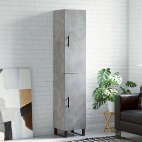 vidaXL Ντουλάπι Γκρι Σκυροδέματος 34,5x34x180 εκ. Επεξεργασμένο Ξύλο