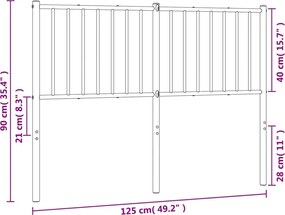 vidaXL Ανταλλακτικό κεφαλάρι Λευκό 120 εκ. Μεταλλικό