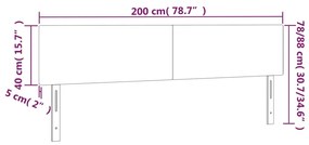 vidaXL Κεφαλάρι Κρεβατιού LED Σκούρο Γκρι 200x5x78/88 εκ. Υφασμάτινο