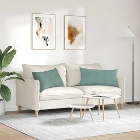 vidaXL Μαξιλάρι Καναπέ 2 pcs Θαλασσί 80 x 40 cm Υφασμάτινο Κορντουρά