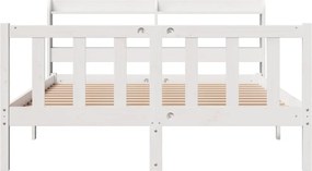 vidaXL Σκελετός Κρεβ. Χωρίς Στρώμα Λευκό 120x200 εκ Μασίφ Πεύκο