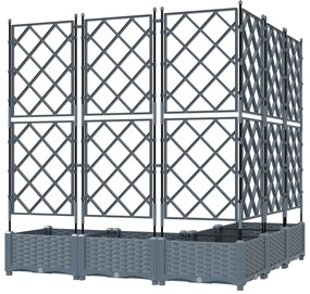 vidaXL Γλάστρα Κήπου με Τρέλα 5 τεμ Ανοιχτό Γκρι 120x120x125.5 εκ