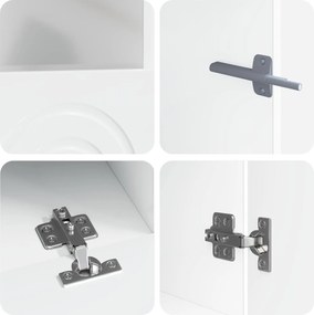 vidaXL 3 Τεμάχια LED Τηλεοπτική Ντουλάπα Γυαλιστερό Λευκό