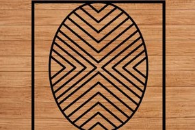 Intra απο ξύλο plywood Χρώμα wenge 3mm-4mm πάχος - Πασχαλινό αυγό με λέιζερ κομμένο λαγουδάκι Τέχνη τοίχου Δίασταση 40x50 cm INTRAFABR-51007045